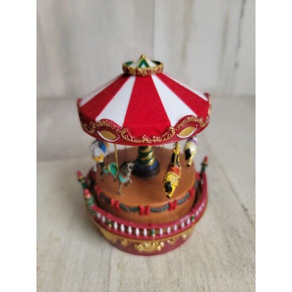 Mr Christmas mini wind up Carousel Here Comes Santa Claus - Picture 2 of 10